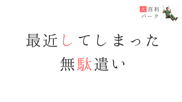 最近してしまった無駄遣い
